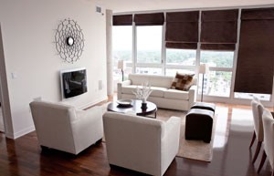 Roman blinds can be used as blackout as well as noise reduction.
