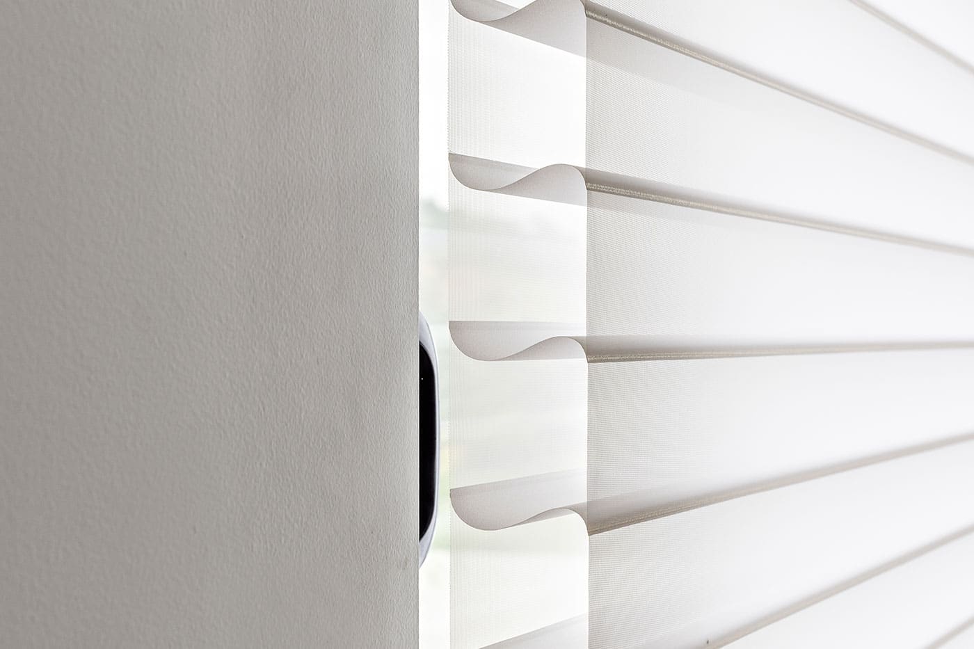 Luxaflex Silhouette Shades with signature S-Vanes diffusing sunlight and naturally brightening the room. Elegant design with UV protection. Available at Complete Blinds Sydney.