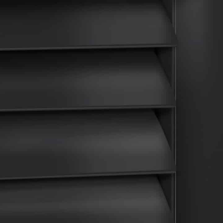 Close-up image of Gray Black shutters by Norman.
