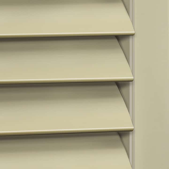 Close-up image of String Woodlore Shutters by Norman. Available at Complete Blinds Sydney.