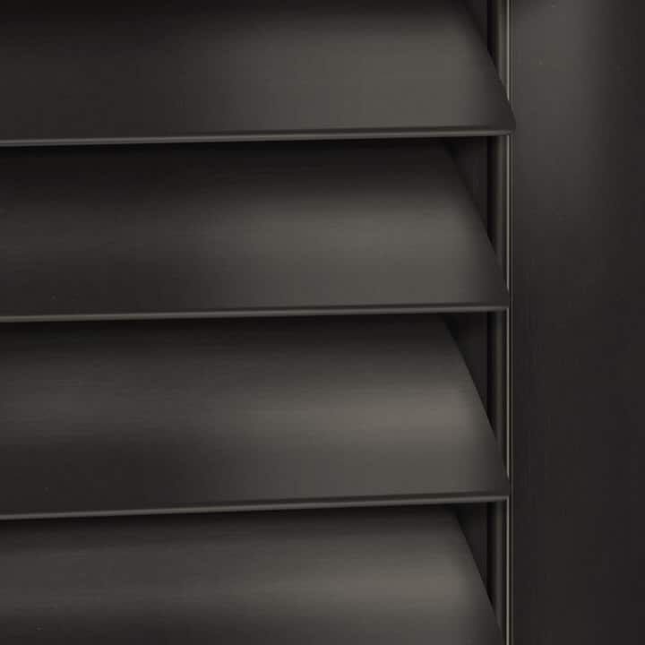 Close-up image of Classic Black shutters by Norman.