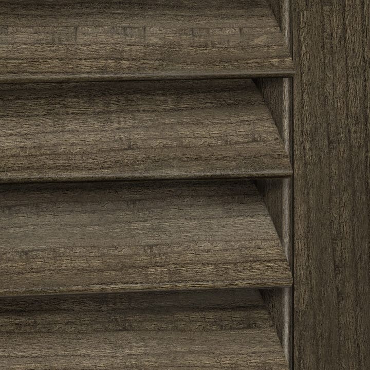 Close-up image of Black shutters by Norman.